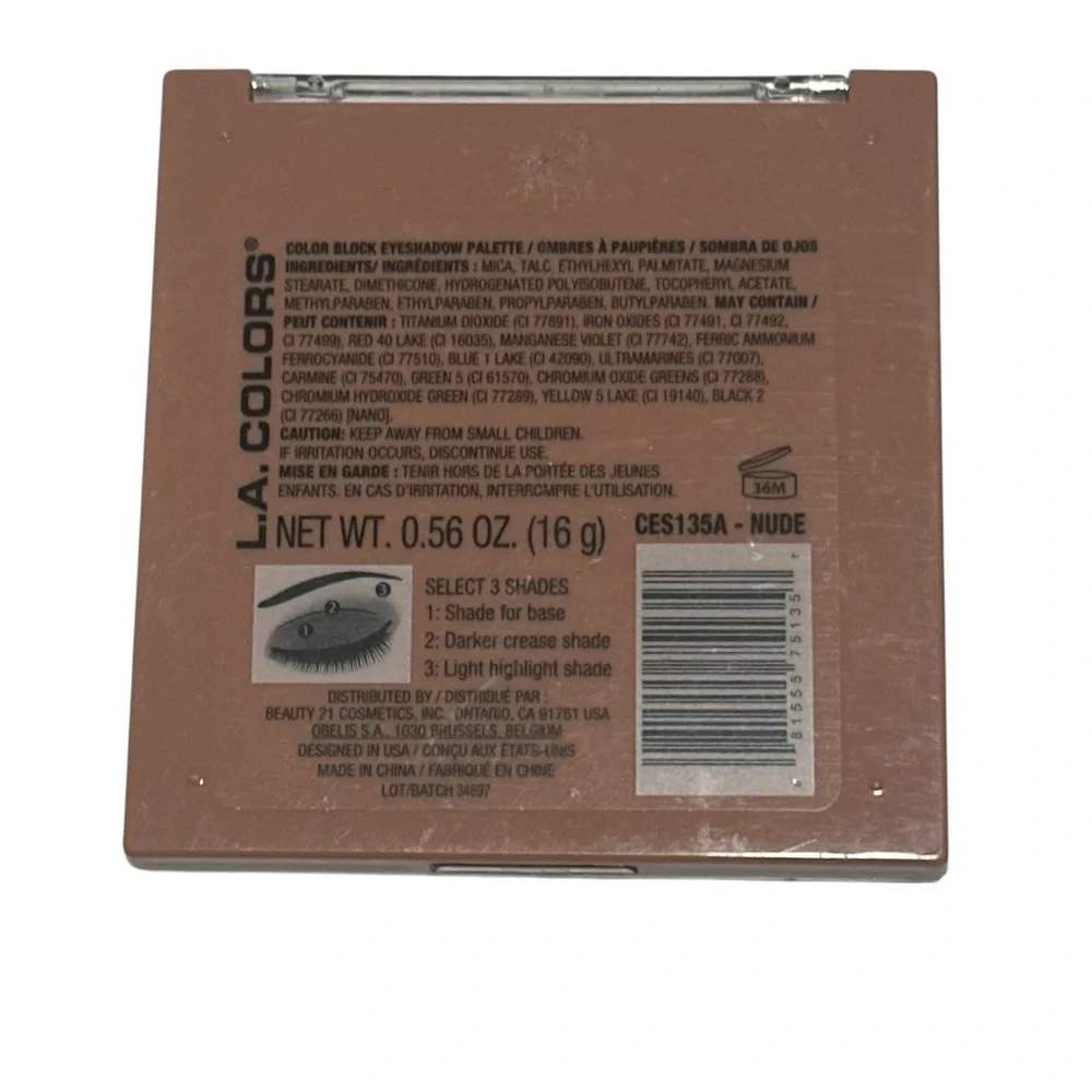 New, L.A. Colors Nude Eyeshadow Palette - Rich Browns and Blacks‎